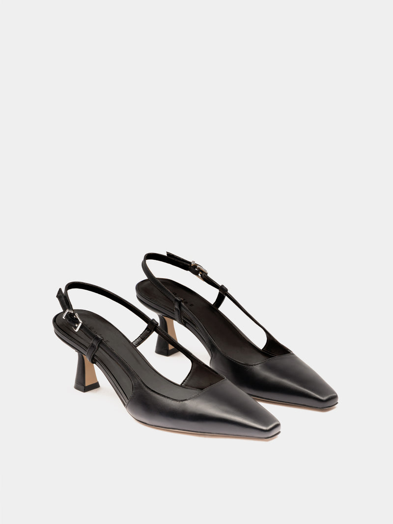 Black kitten heel