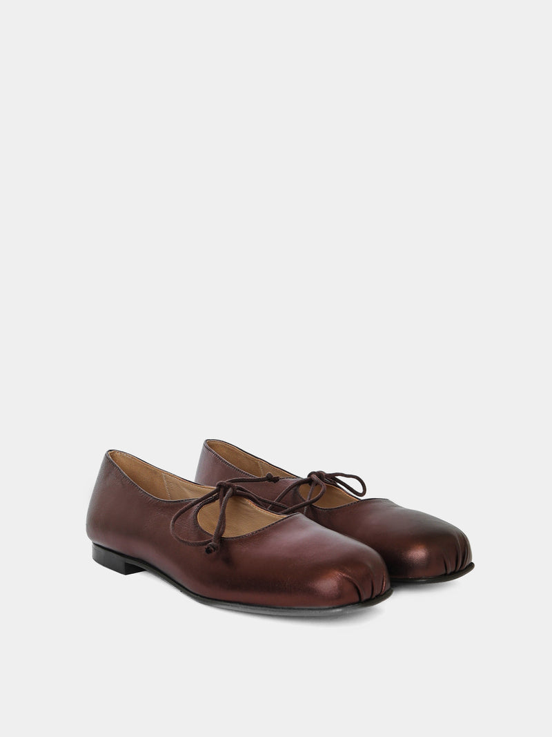 Gaia Brown Metallic Ballerina