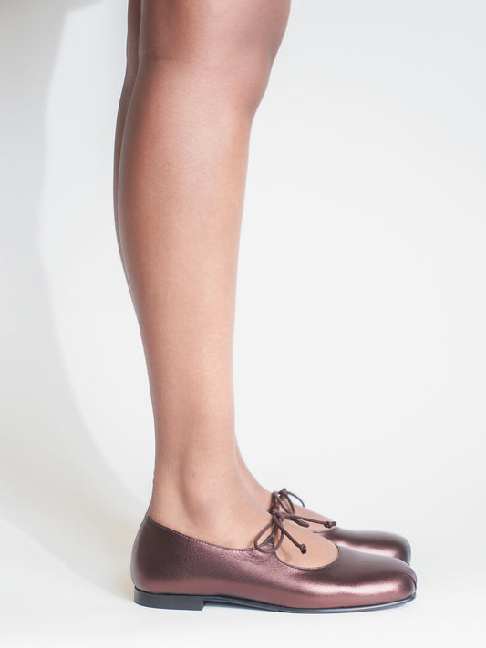 Gaia Ballerine Brown Métallique