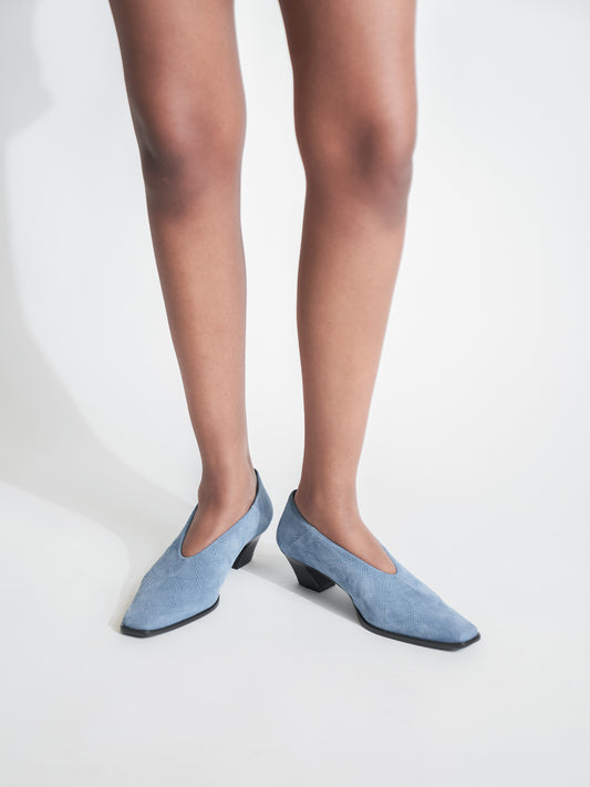 Soria Blue Snake Heel