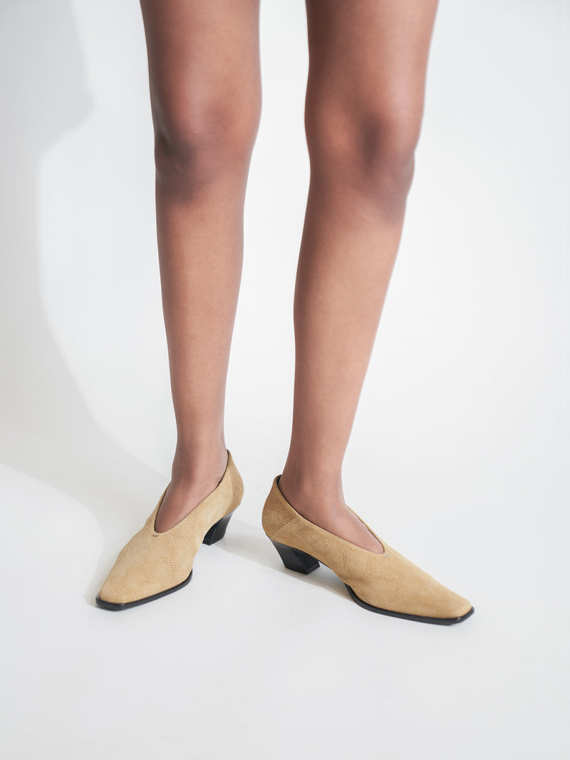 Soria Tan Snake Heel