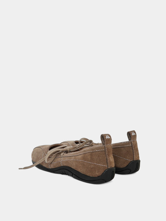 Zava Taupe Suede Ballerina