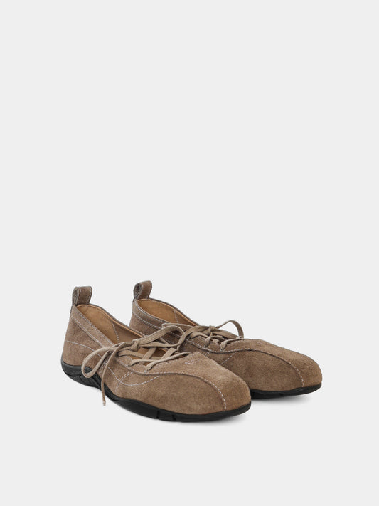Zava Taupe Suede Ballerina