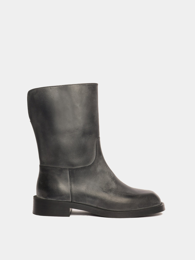 Black leather boot