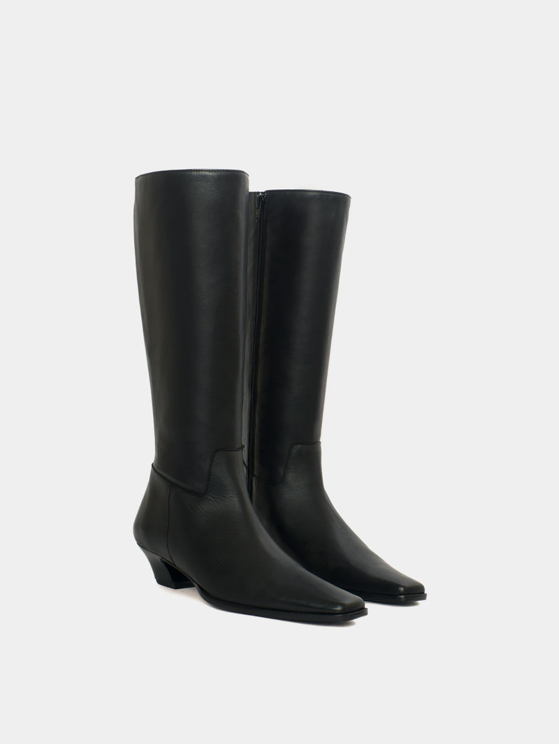 Black knee-high boots