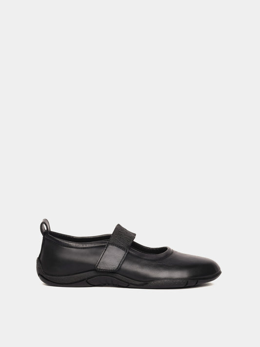 Black sporty mary-jane ballerina