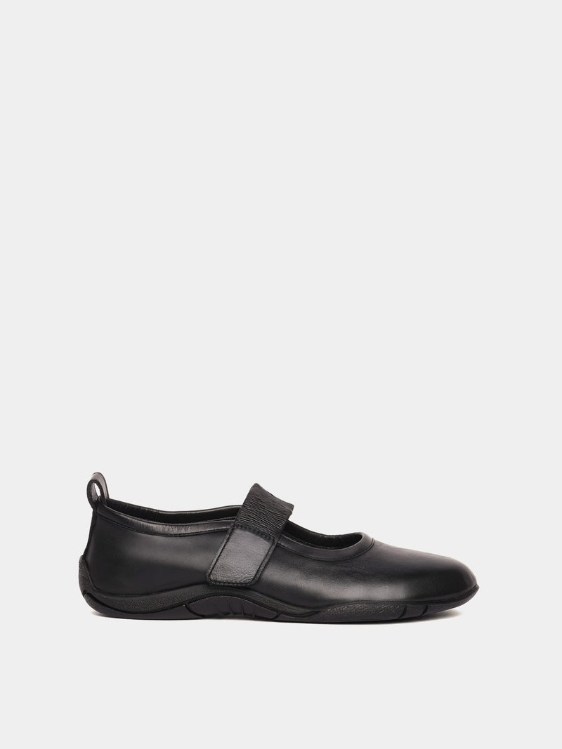 Black sporty mary-jane ballerina