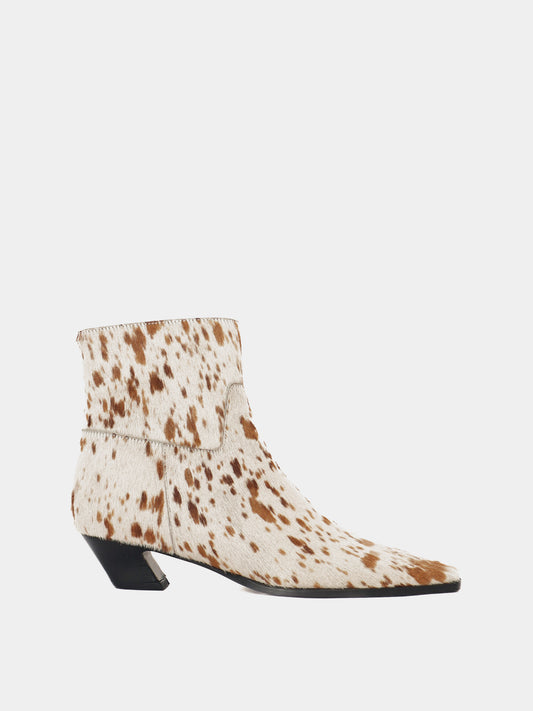 Pony hair bambi pointed-toe ankle boot