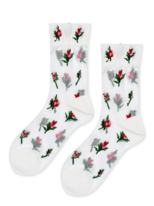 Rosebud Sheer Crew White